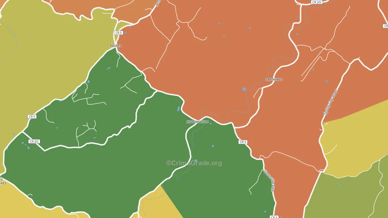 Points, WV Map of Vandalism Rates