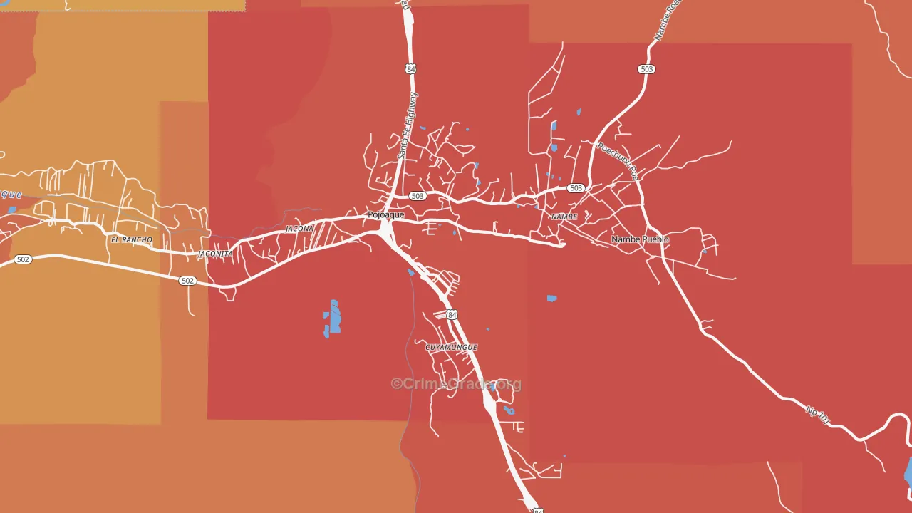 Pojoaque, NM Map of Vandalism Rates