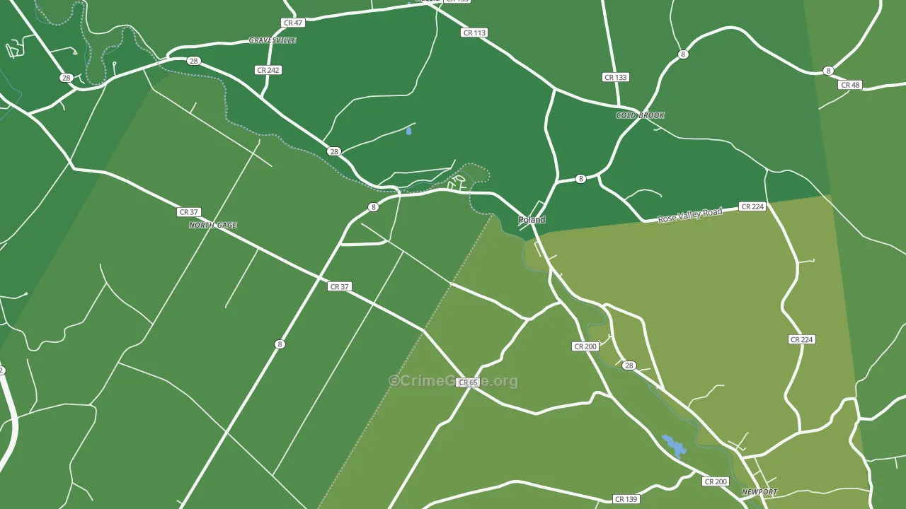 Poland, NY Map of Vandalism Rates