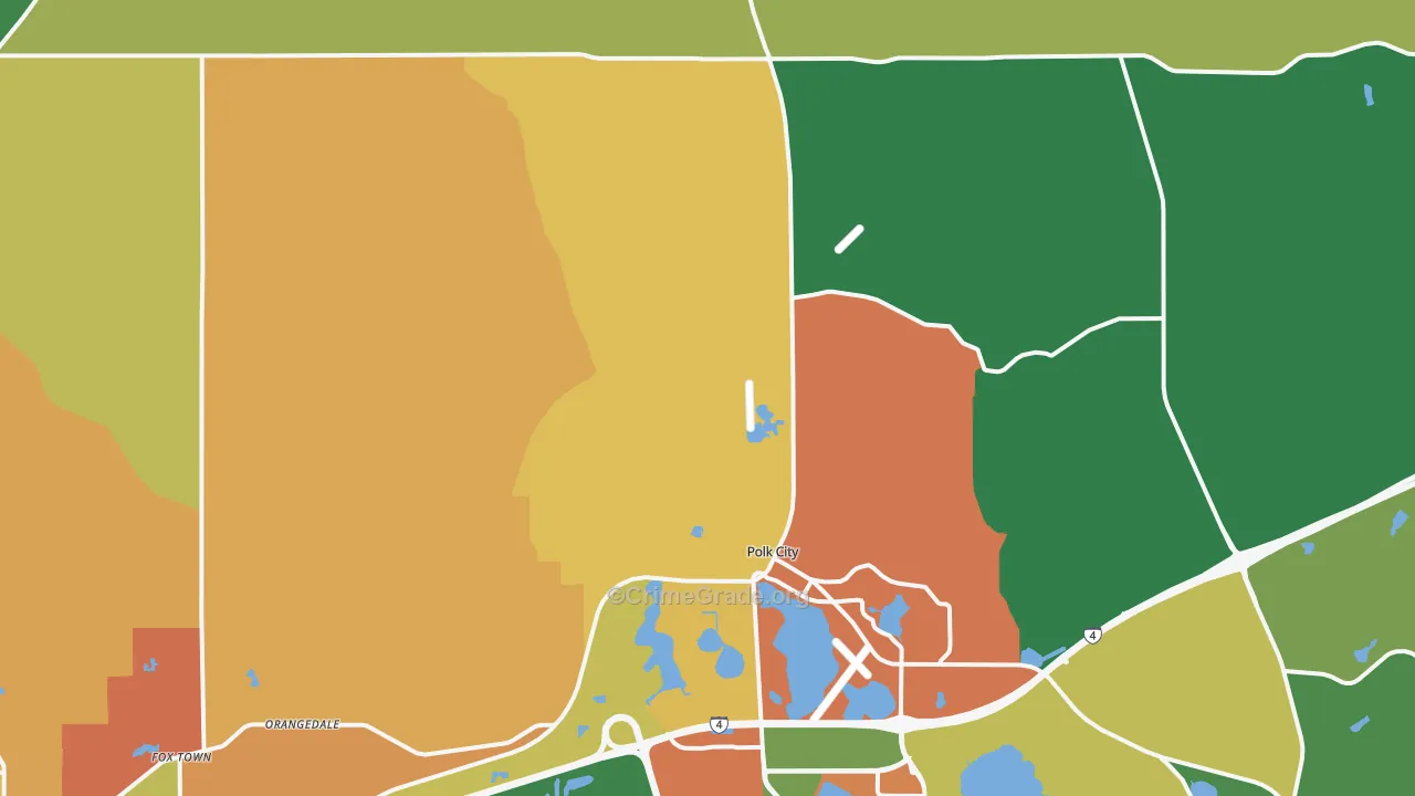Polk City, FL Map of Vandalism Rates