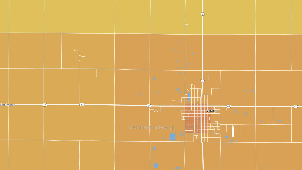 Polk, KS Map of Vandalism Rates