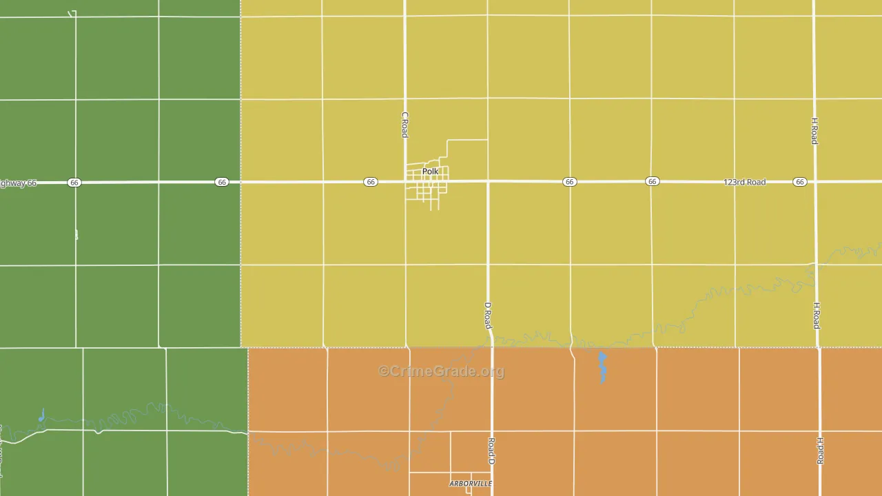 Polk, NE Map of Vandalism Rates
