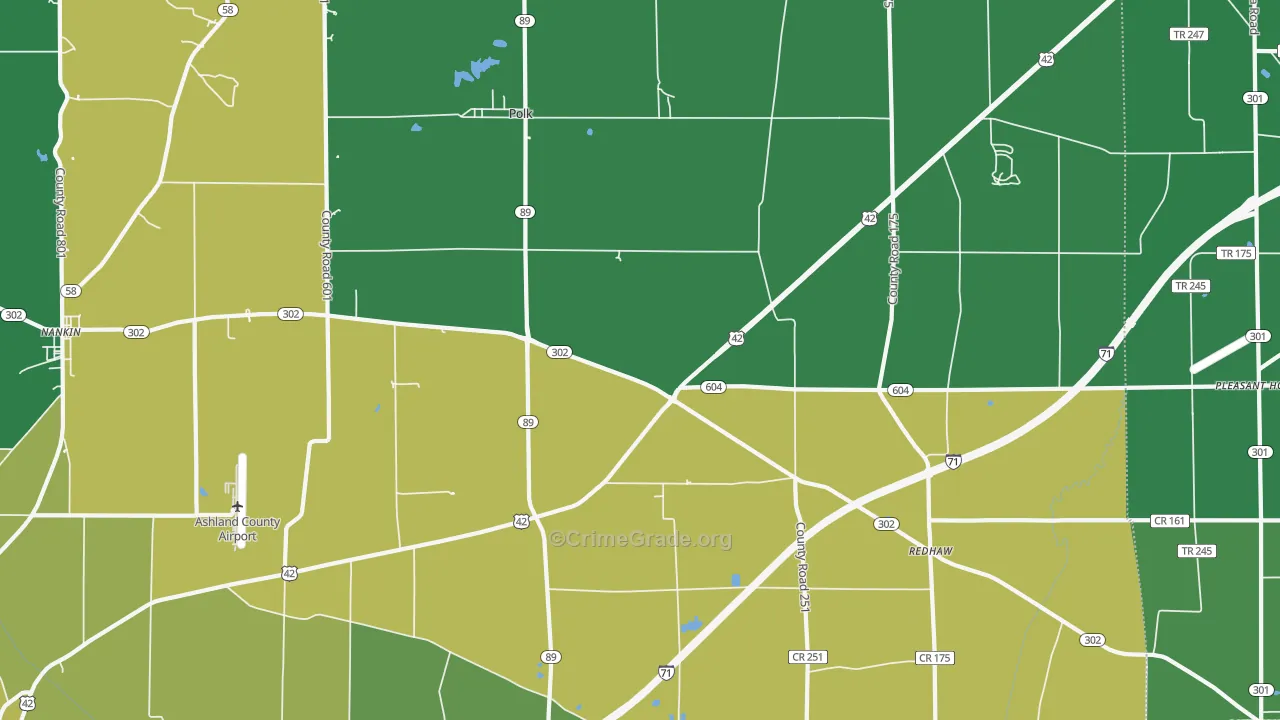 Polk, OH Map of Vandalism Rates