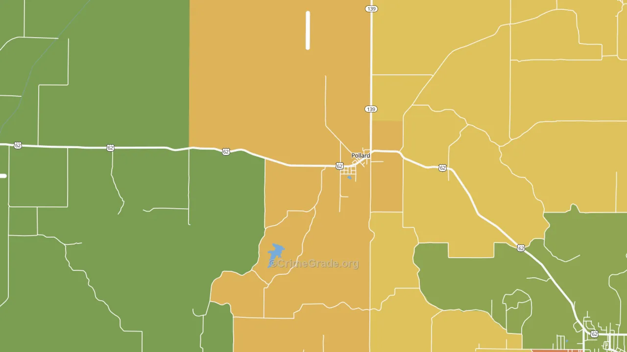 Pollard, AR Map of Vandalism Rates