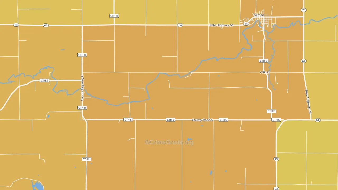 Polley, WI Map of Vandalism Rates