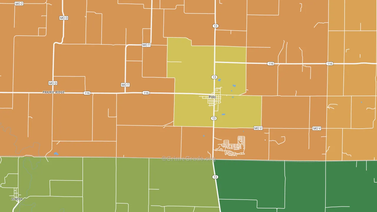 Polo, MO Map of Vandalism Rates