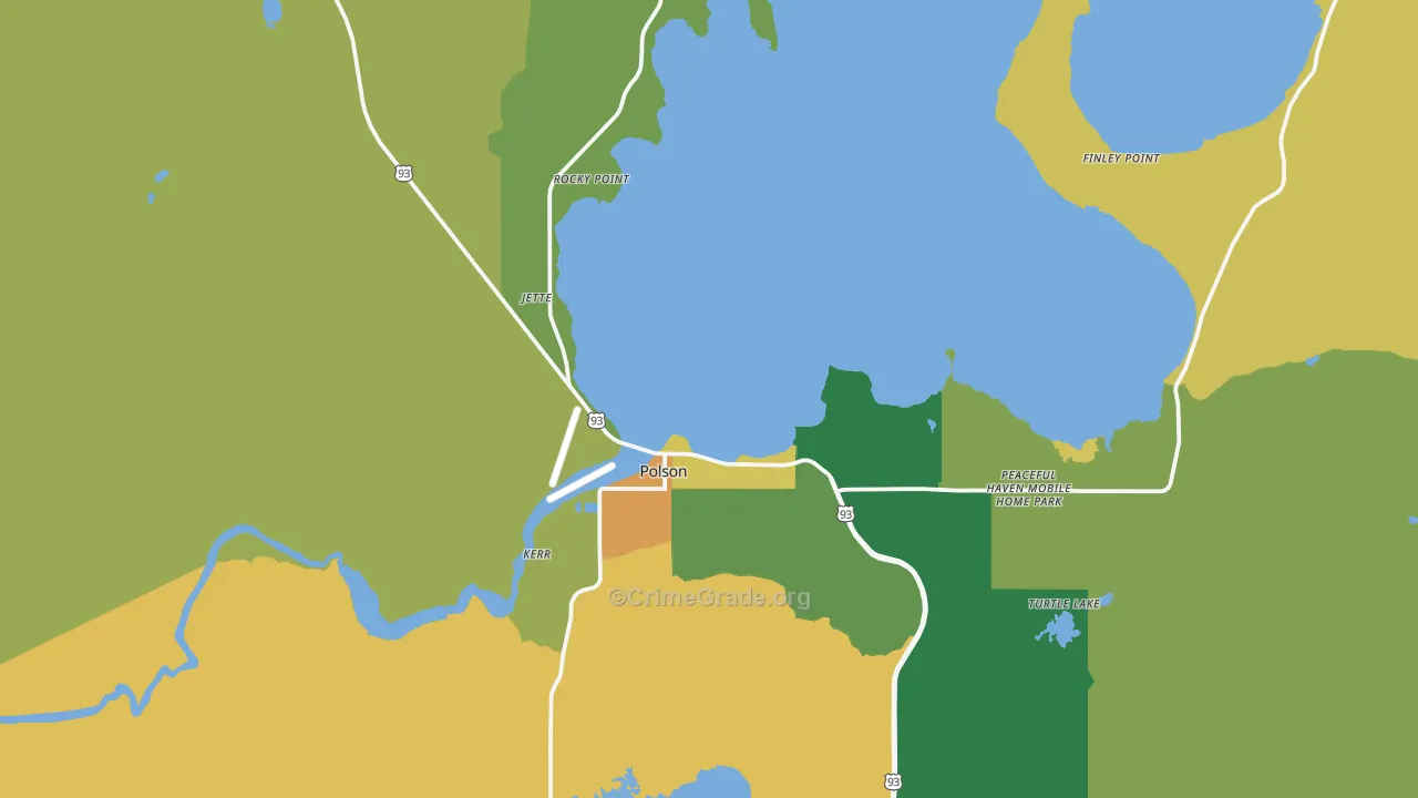 Polson, MT Map of Vandalism Rates