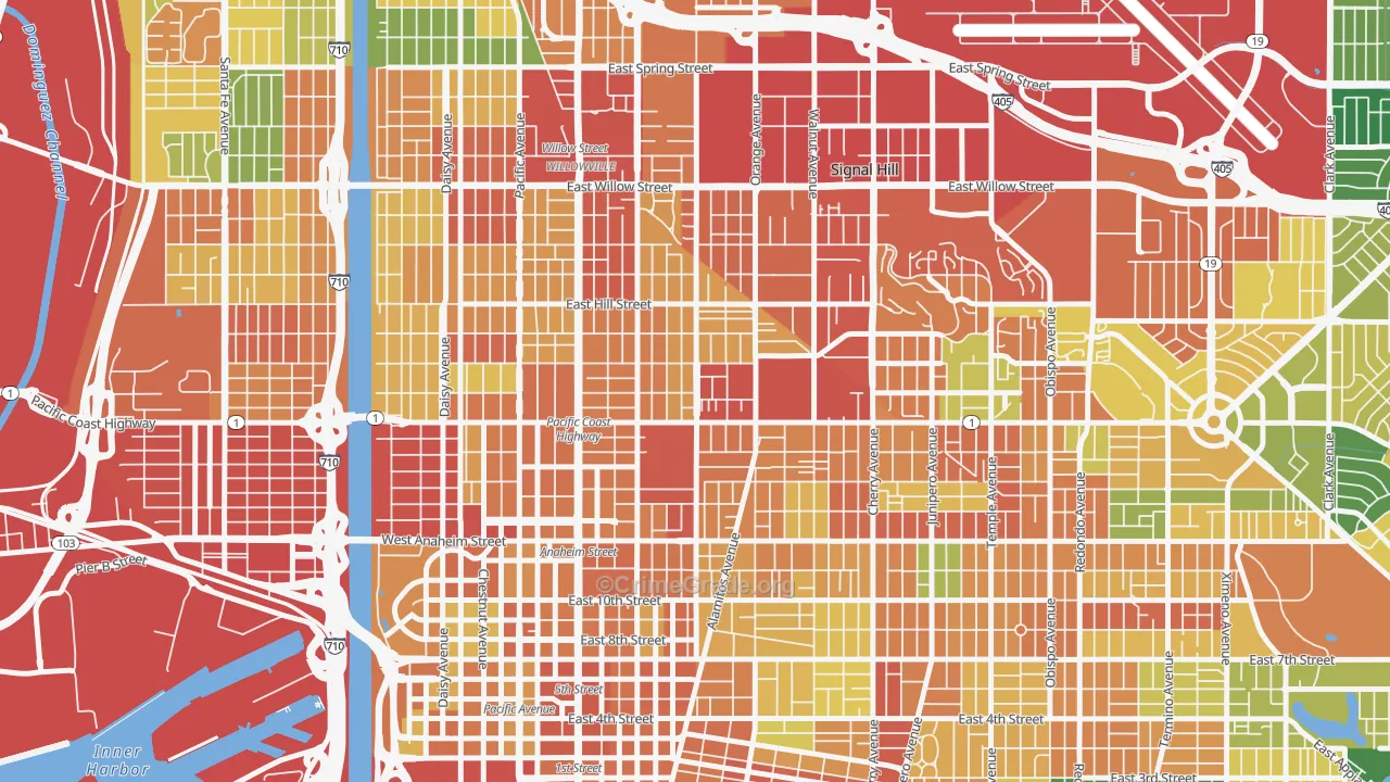 Poly High District, Long Beach, CA Map of Vandalism Rates