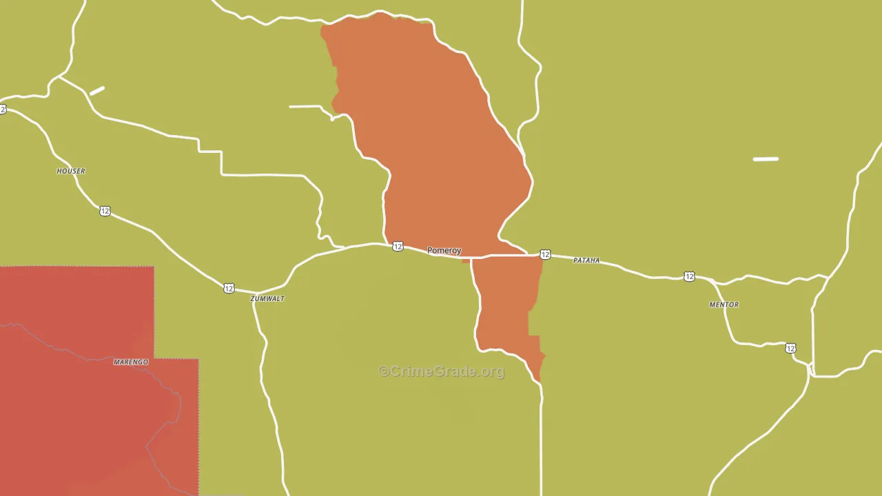 Pomeroy, WA Map of Vandalism Rates