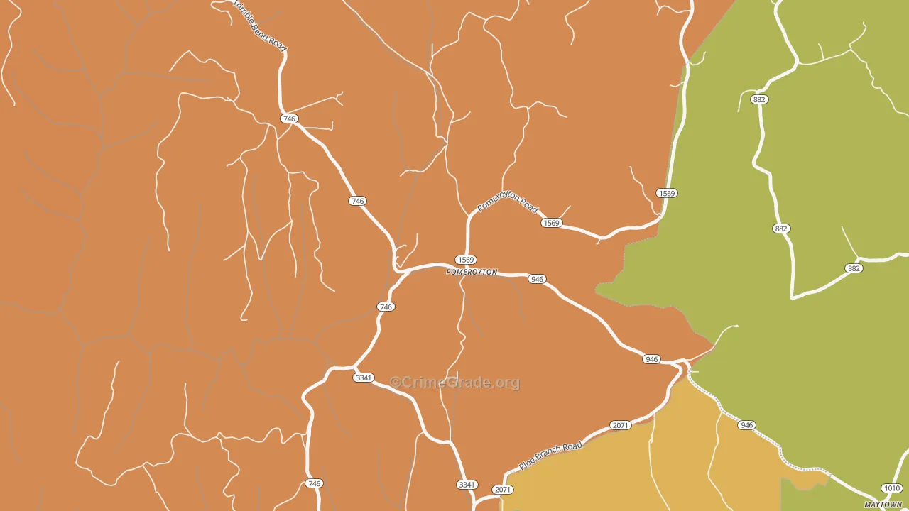 Pomeroyton, KY Map of Vandalism Rates
