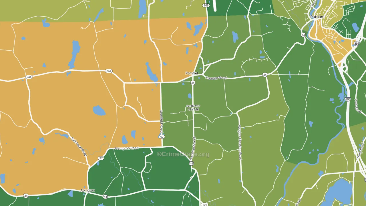 Pomfret, CT Map of Vandalism Rates
