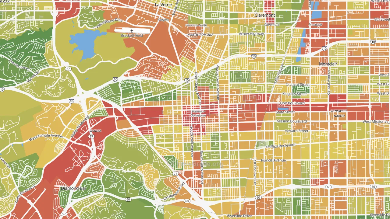 Pomona, CA Map of Vandalism Rates