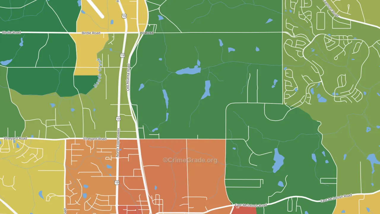 Pomona, GA Map of Vandalism Rates
