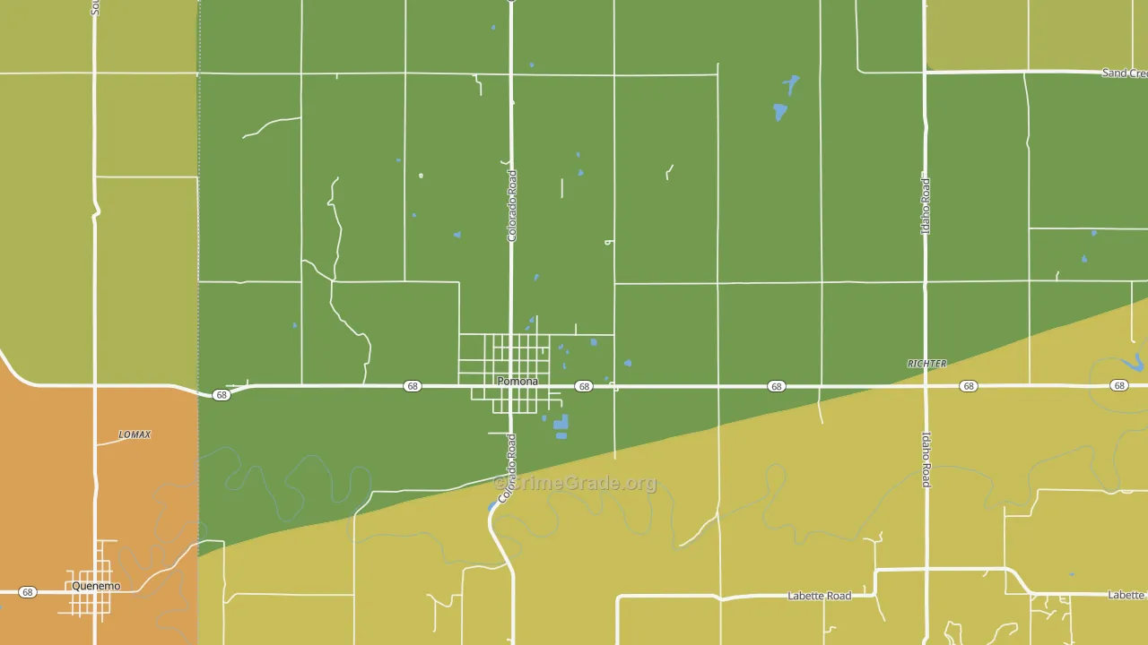 Pomona, KS Map of Vandalism Rates
