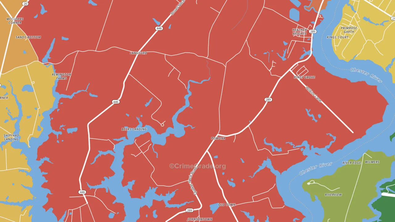 Pomona, MD Map of Vandalism Rates