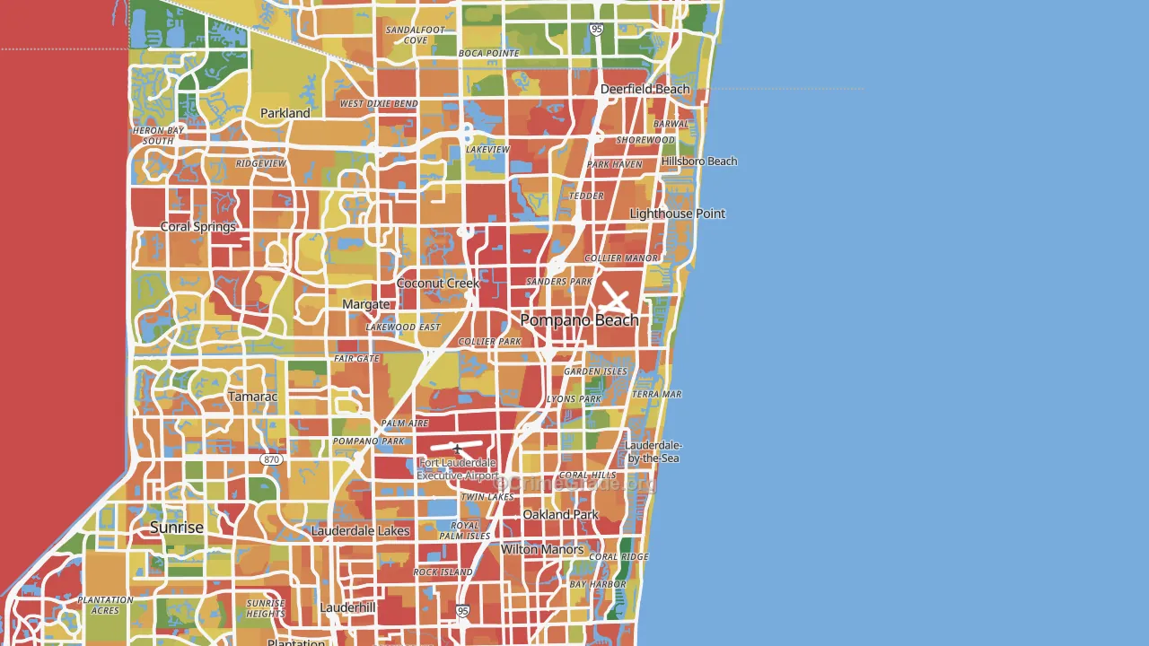 Pompano Beach, FL Map of Vandalism Rates