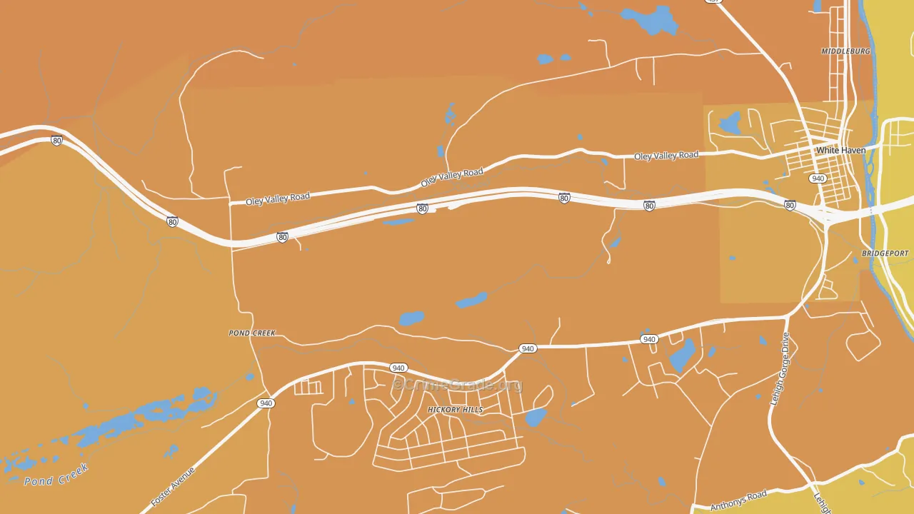 Pond Creek, PA Map of Vandalism Rates
