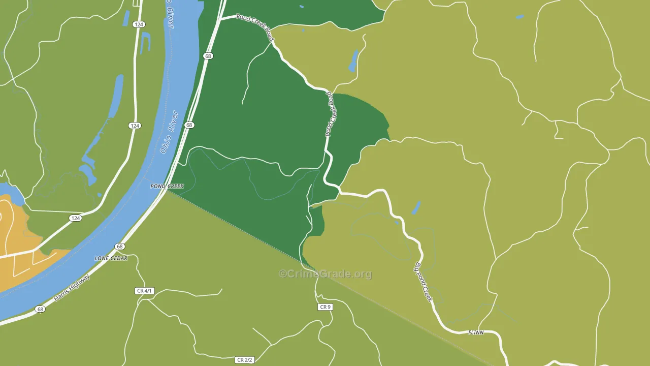 Pond Creek, WV Map of Vandalism Rates
