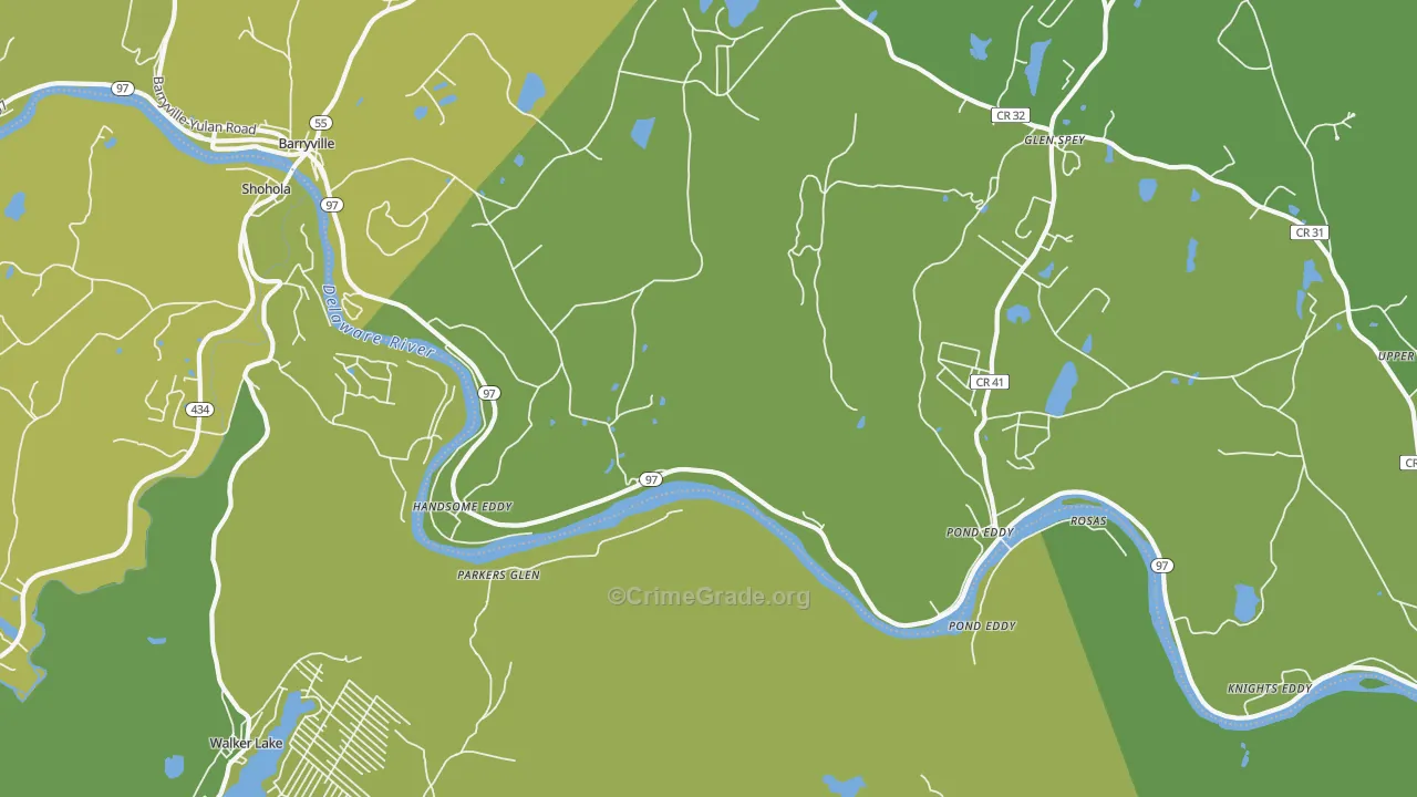 Pond Eddy, NY Map of Vandalism Rates