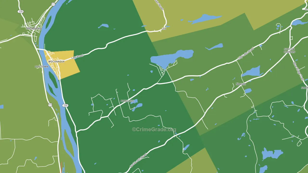 Pond Hill, PA Map of Vandalism Rates