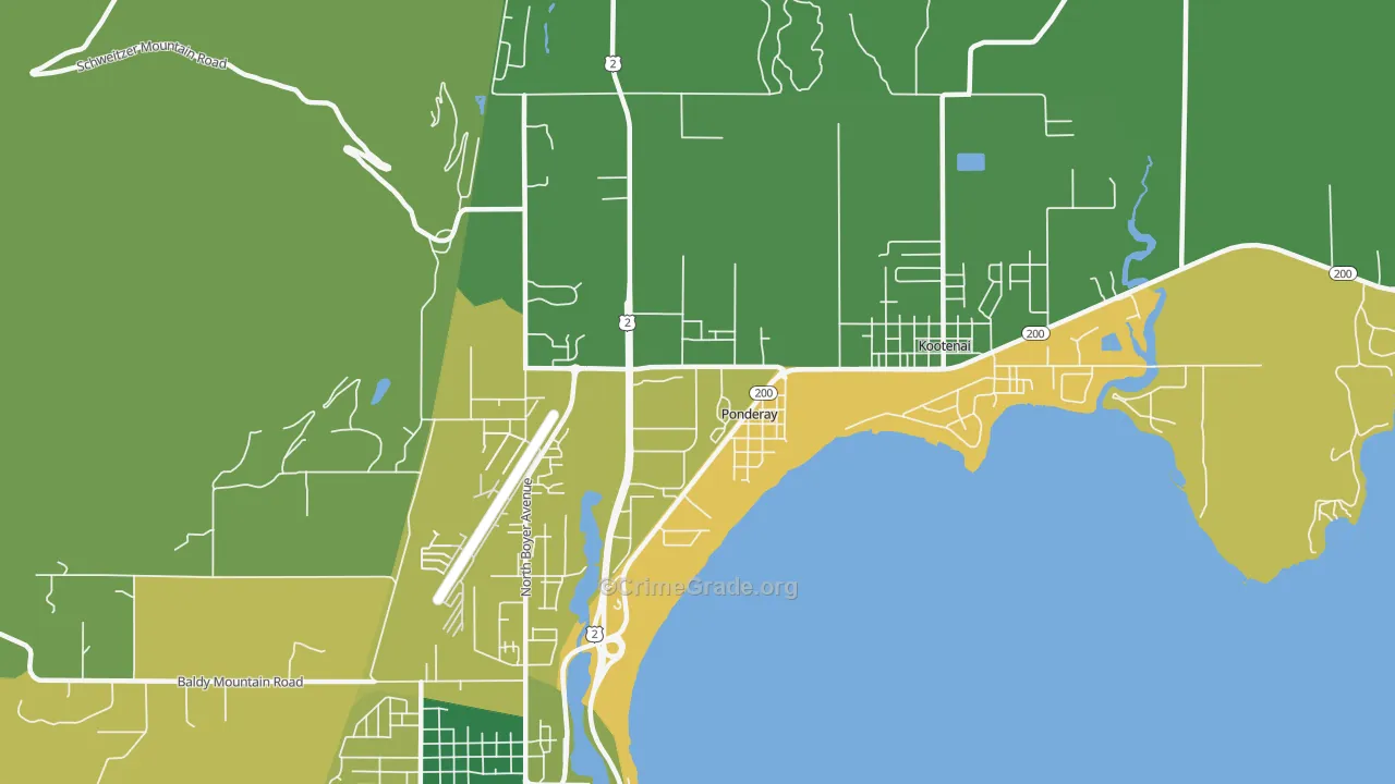 Ponderay, ID Map of Vandalism Rates