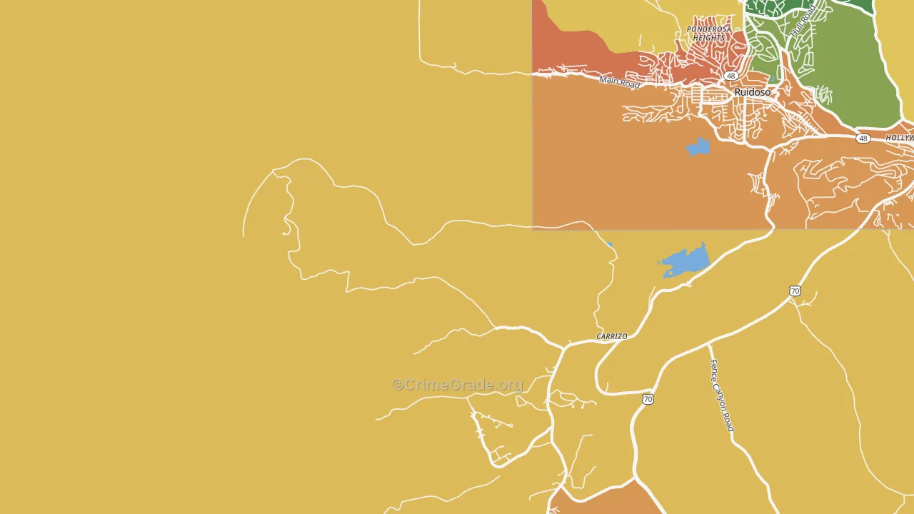 Ponderosa Heights, NM Map of Vandalism Rates
