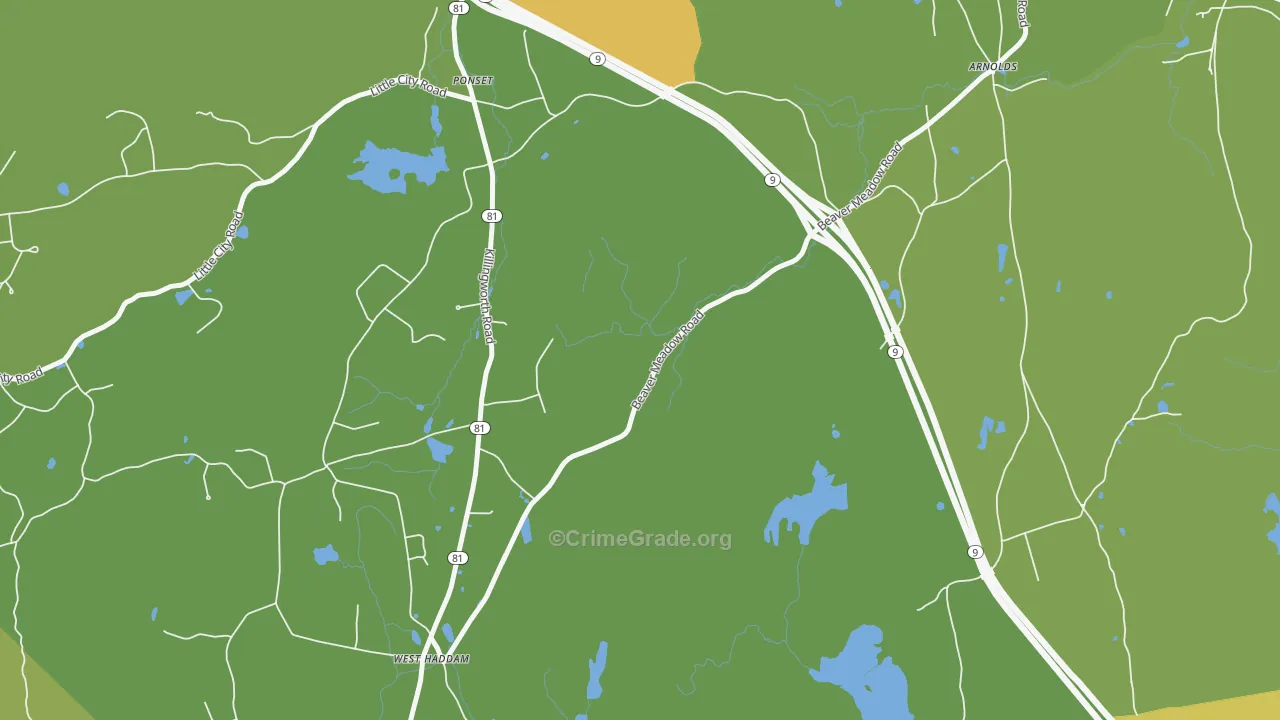 Ponset, CT Map of Vandalism Rates