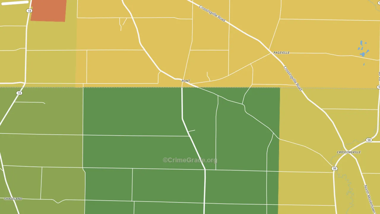 Pont, PA Map of Vandalism Rates