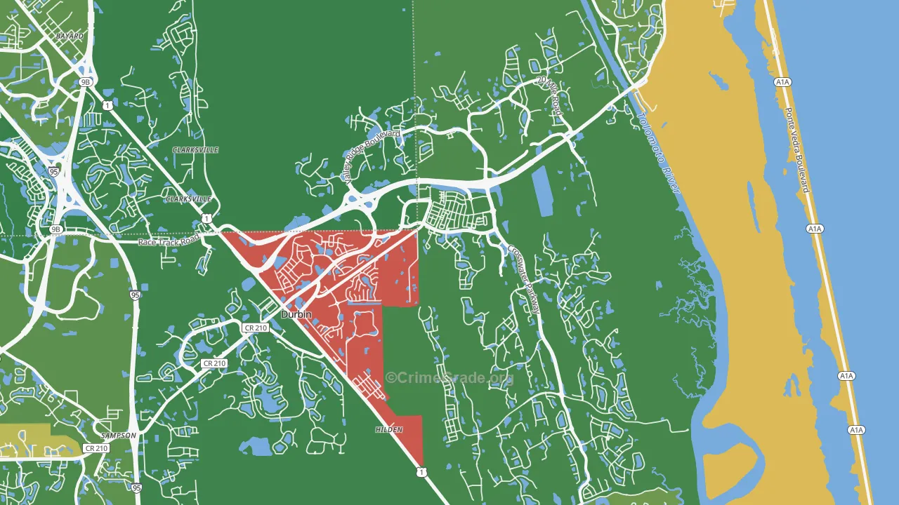 Ponte Vedra, FL Map of Vandalism Rates