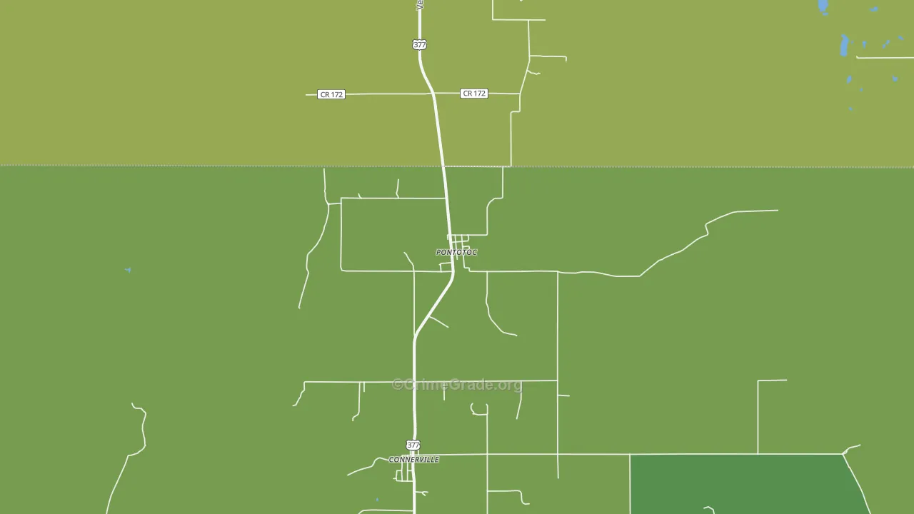 Pontotoc, OK Map of Vandalism Rates