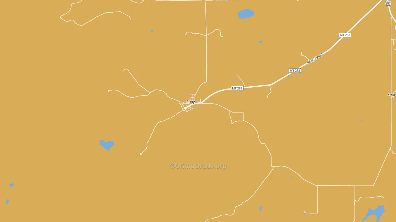 Pony, MT Map of Vandalism Rates