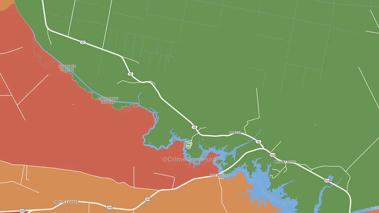 Ponzer, NC Map of Vandalism Rates