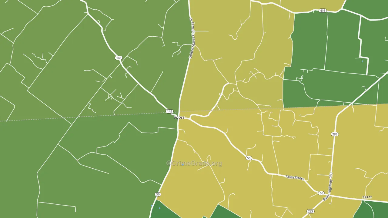 Poole, KY Map of Vandalism Rates