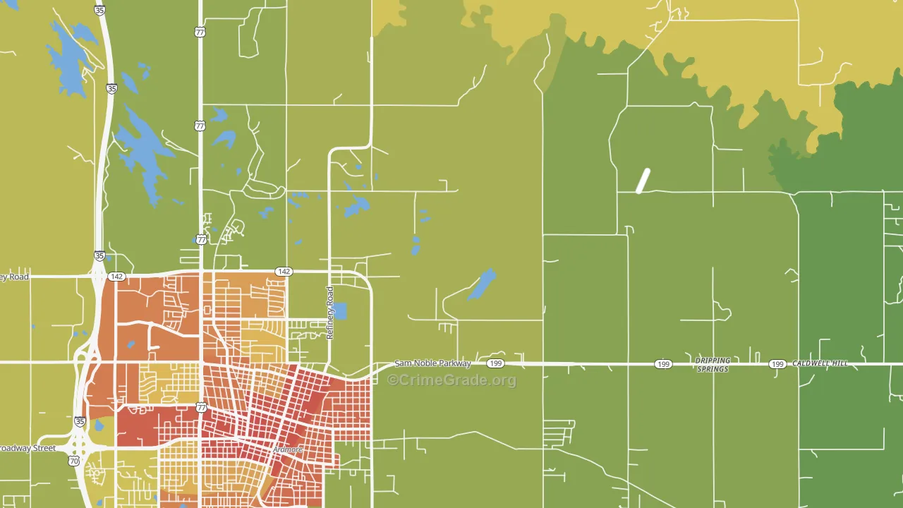 Pooleville, OK Map of Vandalism Rates