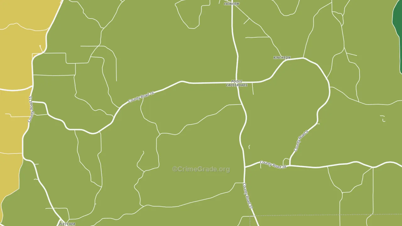 Pools Crossroads, AL Map of Vandalism Rates