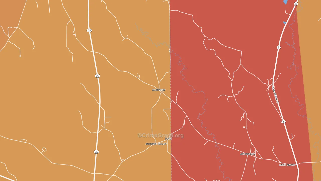 Pope, AL Map of Vandalism Rates