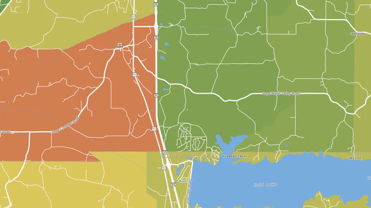 Pope, MS Map of Vandalism Rates