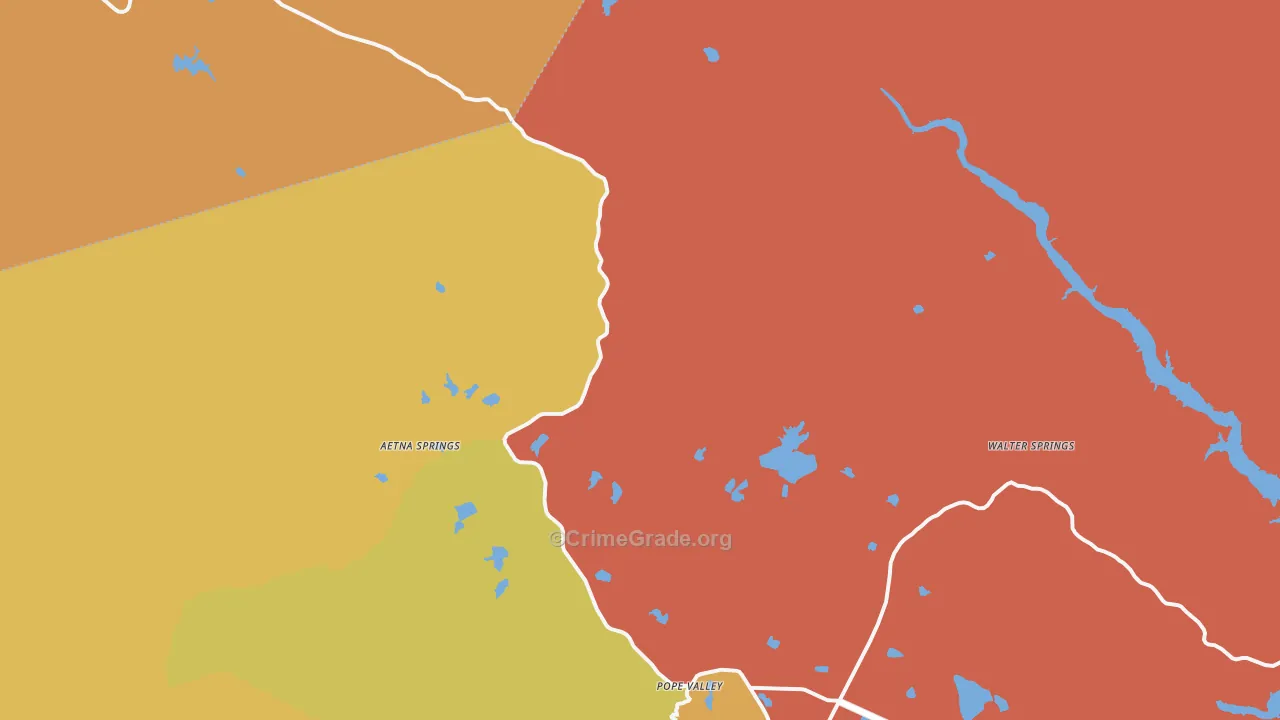 Pope Valley, CA Map of Vandalism Rates
