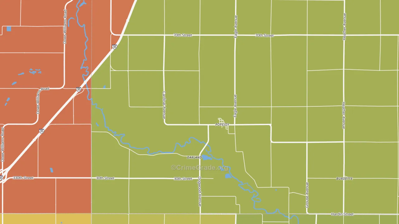 Popejoy, IA Map of Vandalism Rates