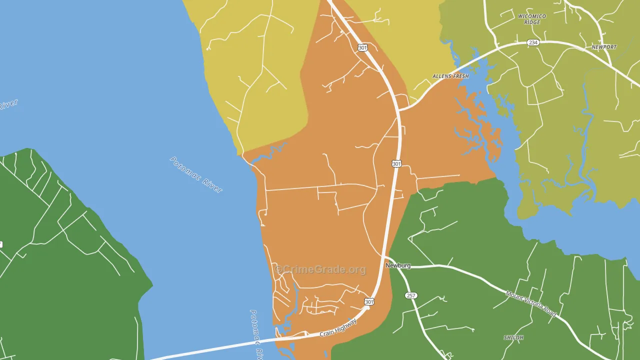 Popes Creek, MD Map of Vandalism Rates