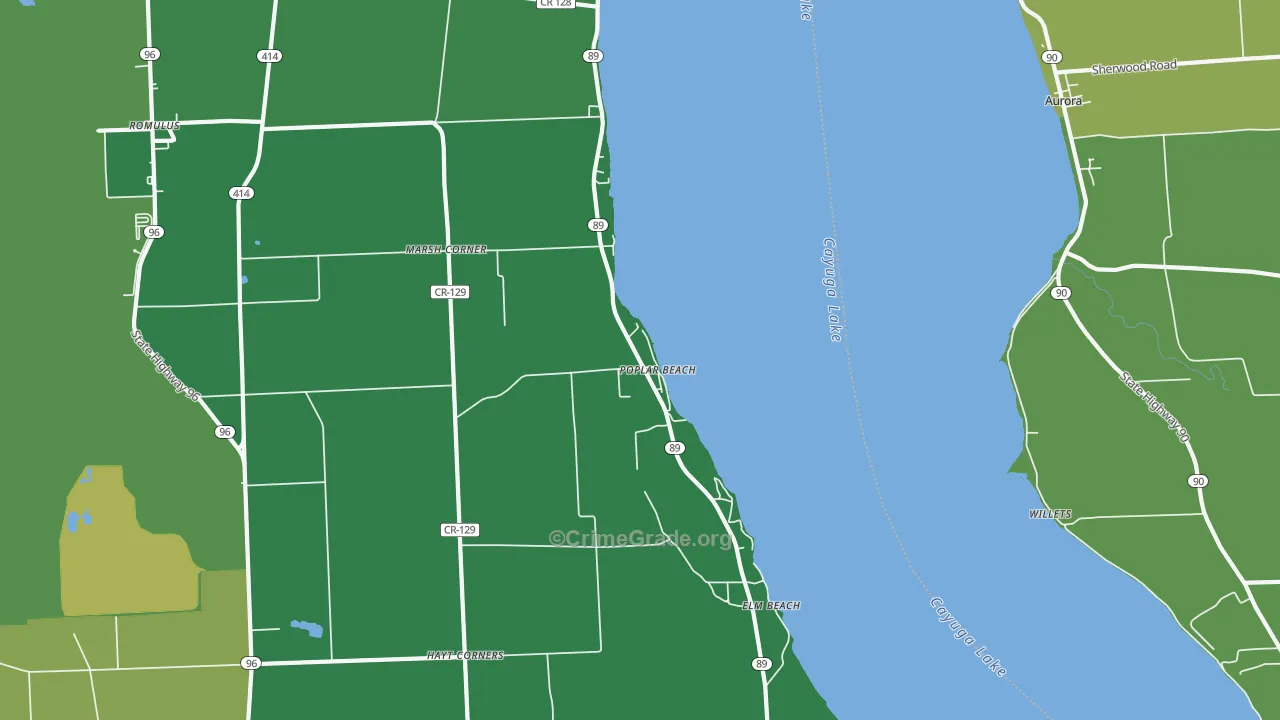 Poplar Beach, NY Map of Vandalism Rates