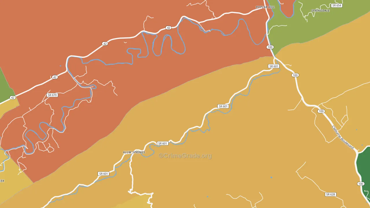 Poplar Hill, VA Map of Vandalism Rates