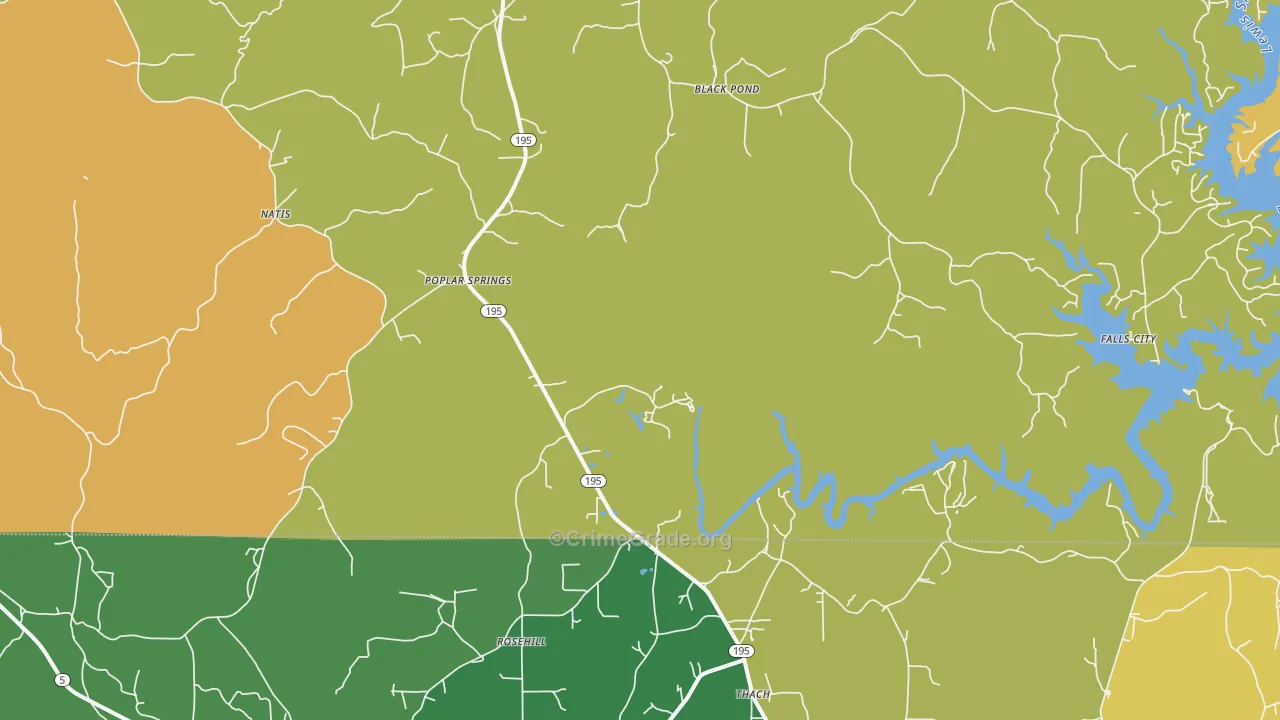 Poplar Springs, AL Map of Vandalism Rates
