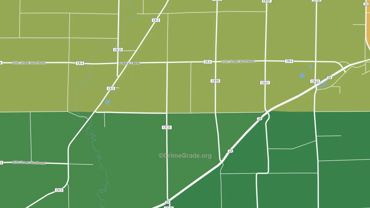 Popple Creek, MN Map of Vandalism Rates
