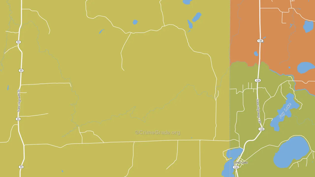 Popple River, WI Map of Vandalism Rates