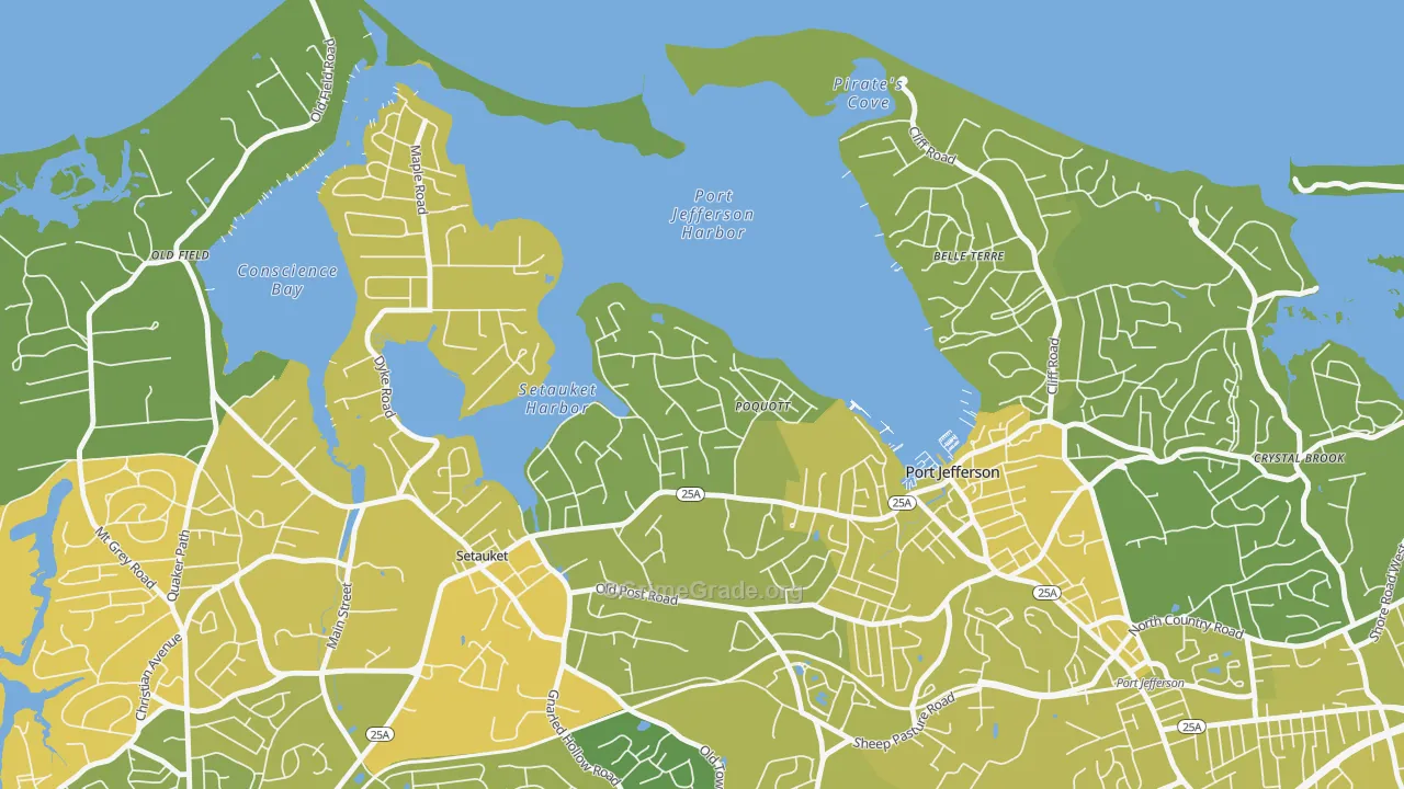 Poquott, NY Map of Vandalism Rates