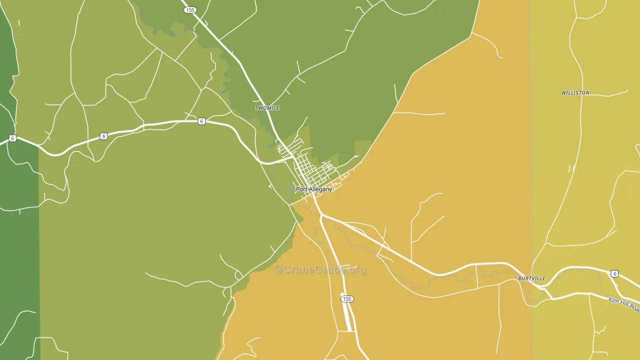 Port Allegany, PA Map of Vandalism Rates