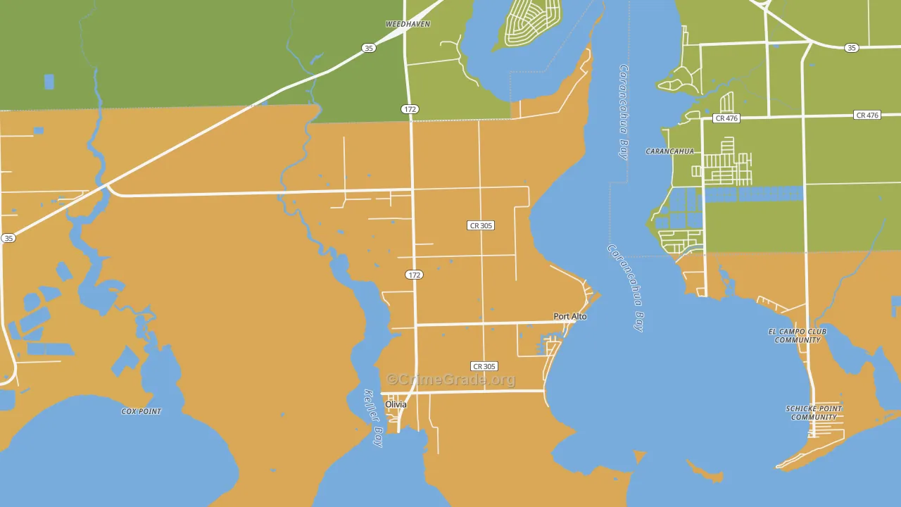 Port Alto, TX Map of Vandalism Rates