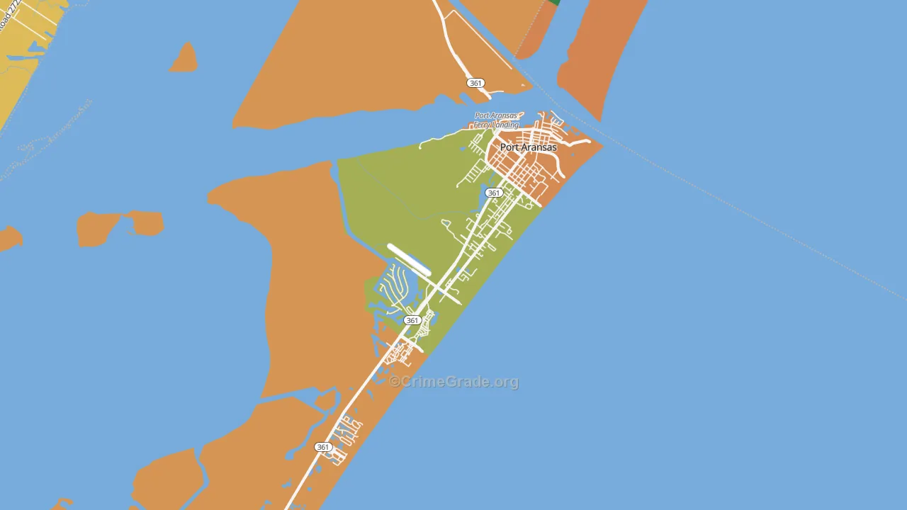 Port Aransas, TX Map of Vandalism Rates