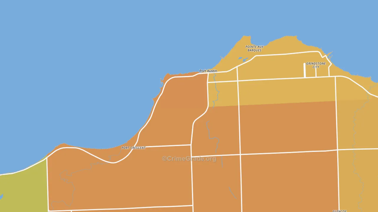 Port Austin, MI Map of Vandalism Rates